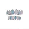 Hiphop Grillz Fashion Blue Body Jewelry Man Trendy Gold / Silver Copper With Zirconia Punk Dental Grillz