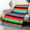 Juirnost Mexican Fleece Blanket Vibrant Striped Rainbow Design Soft Cozy for Couch Bed or Living Room Decor Perfect Gift for Cinco De Mayo