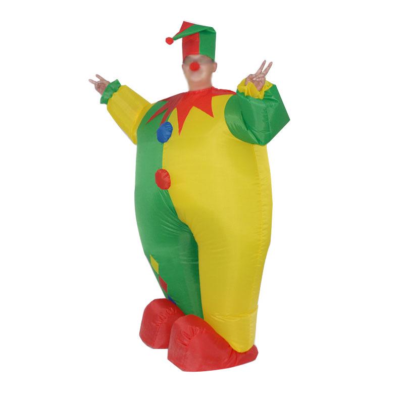 Adult Halloween Fat Clown Inflatable Costume - Funny Cartoon Outfit