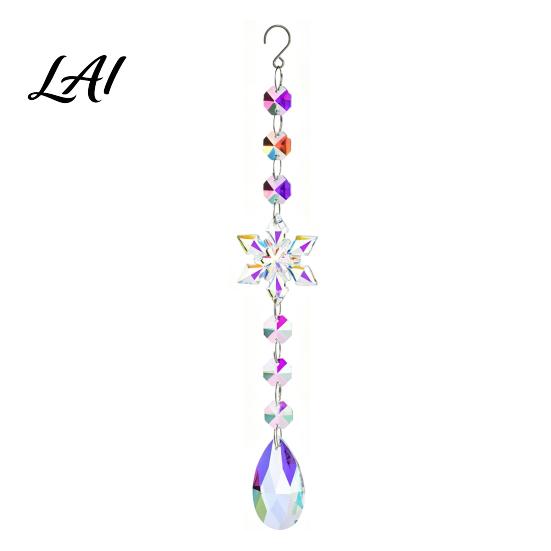Faux Crystal Sun Catcher for Windows Catcher Hanging Prism Suncatcher Snowflake Rainbow Maker Pendant Artistic Home Decor Gifts Window Christmas