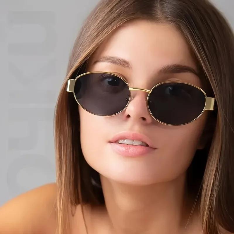 1 Pair Retro Oval Fashion Glasses for Women UV Protection Perfect for Outdoor Fashion and Sunlight Comfort