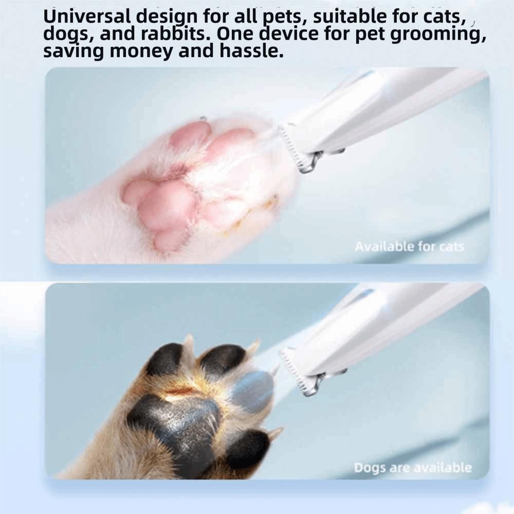 Cordless Pet Foot Trimmer USB Rechargeable Waterproof Cat Paw Shaver Convenient LED Dog Clippers for Grooming Pet Grooming