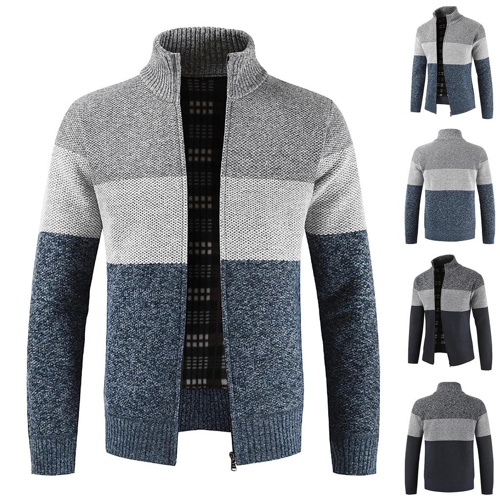And Winter Men's Fashion Loose Cardigan Warm Lapel Hooded Jacket Sweater