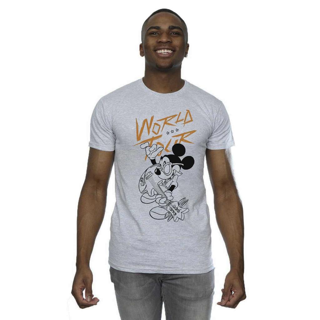 Disney Mens Mickey Mouse World Tour Line T-Shirt