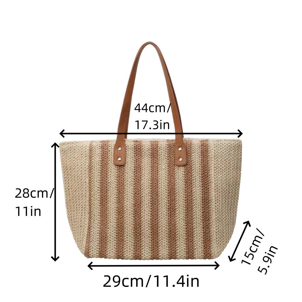 IELGY Leisure Large-Capacity Woven Tote Bag Vacation Beach Bag