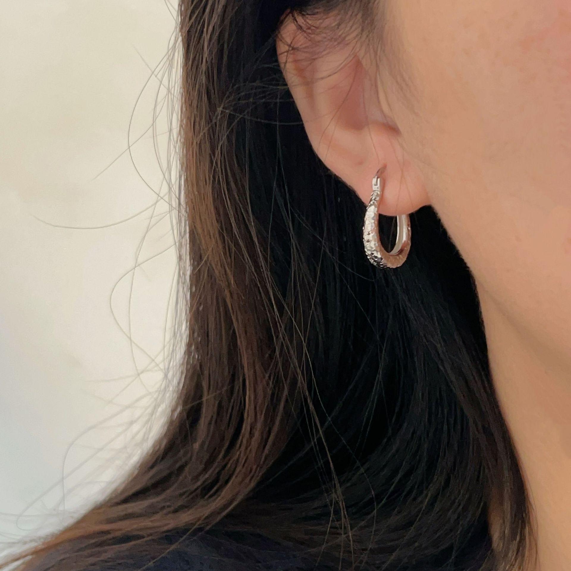 Cold Wind Elliptical Starry Sky Large U-shaped Earrings for Female Niche Ins Design Sensual Ring Earrings Earrings
