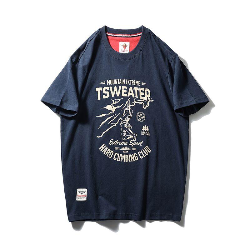 Trade Export to Domestic Sales American Retro Printed Pure Cotton Trendy Brand Short-Sleeved T-Shirt Men's Summer Base Layer Men's Clothing T-Shirt