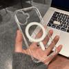 For IPhone 16 Promax Transparent Magnetic Phone Case for Apple 15 Official Simplified Protective Case 14PC Hard Case