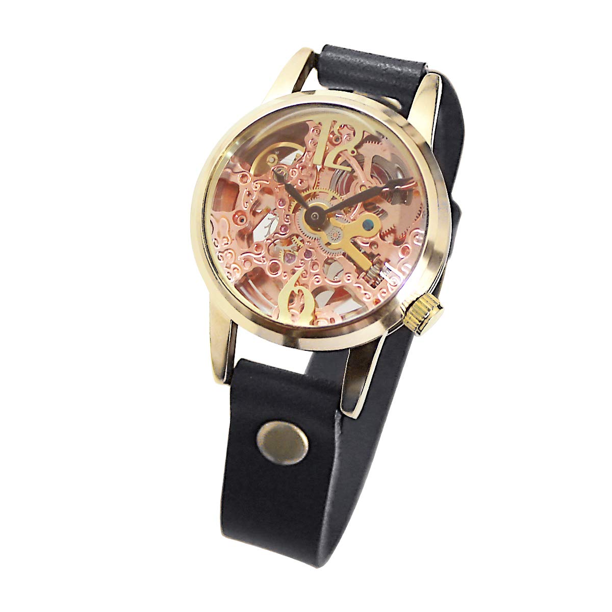 

Japanese Made Watch Ladies Pink Gold Automatic Rebic (Black)