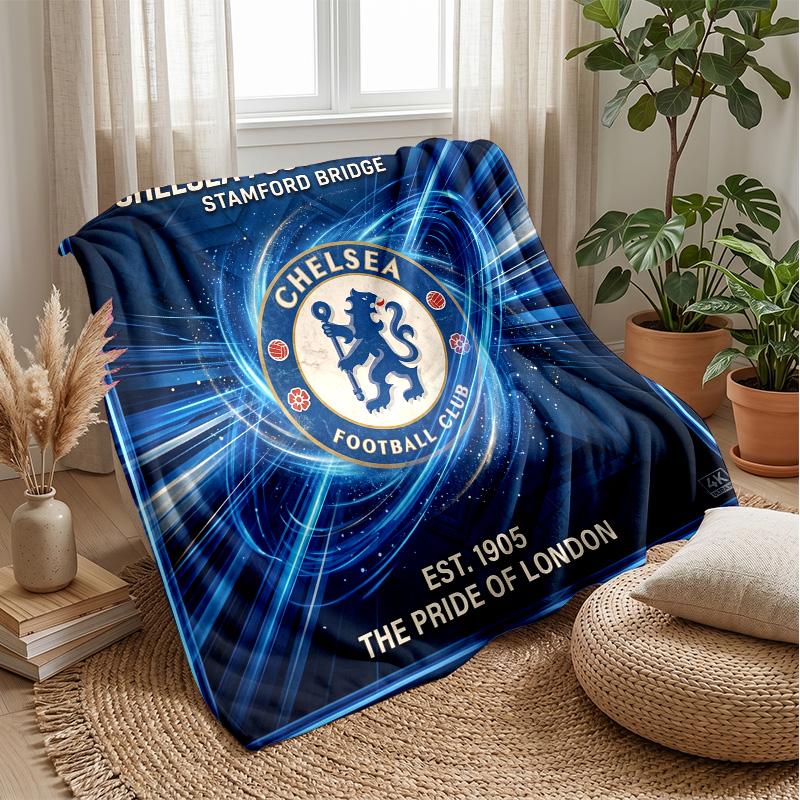 Coperta a tema Chelsea FC Morbida coperta in flanella Coperta morbida da divano Coperta accogliente per divano e letto per la decorazione della casa