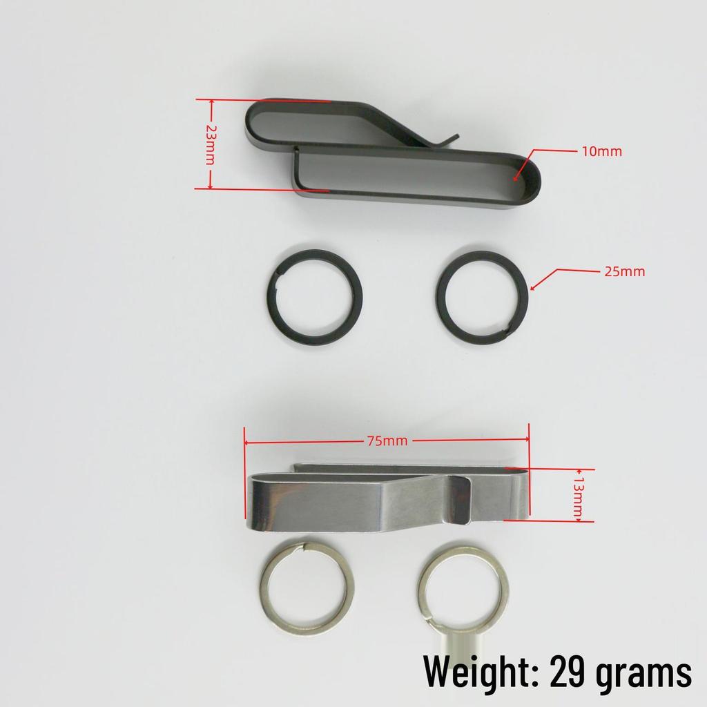 Clip pour clés large en acier inoxydable pour boucle de ceinture