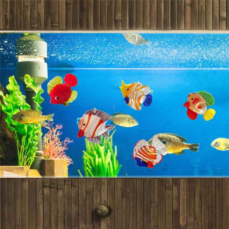 Aquariumdeko Schwebendes Meerestier Miniatur Anhänger Niedlich Glas Ozeanfisch Seestern Seestern Krabbe Clownfisch Rochen Ornament