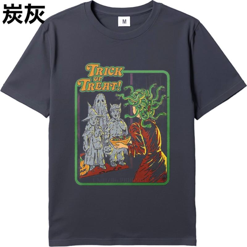Streetwear summer For men tshirt Trick Of Treat Halloween Horror Short Sleeve Long sleeve Round Neck Tee shirt
