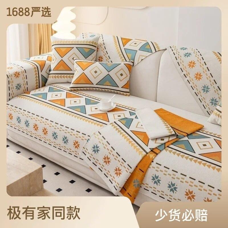 Bohemia Potahy na pohovku do obývacího pokoje Protiskluzové Univerzální Podložka na polštář na pohovku Potahy Ochrana pohovky pro domácí mazlíčky a děti Domácí dekorace