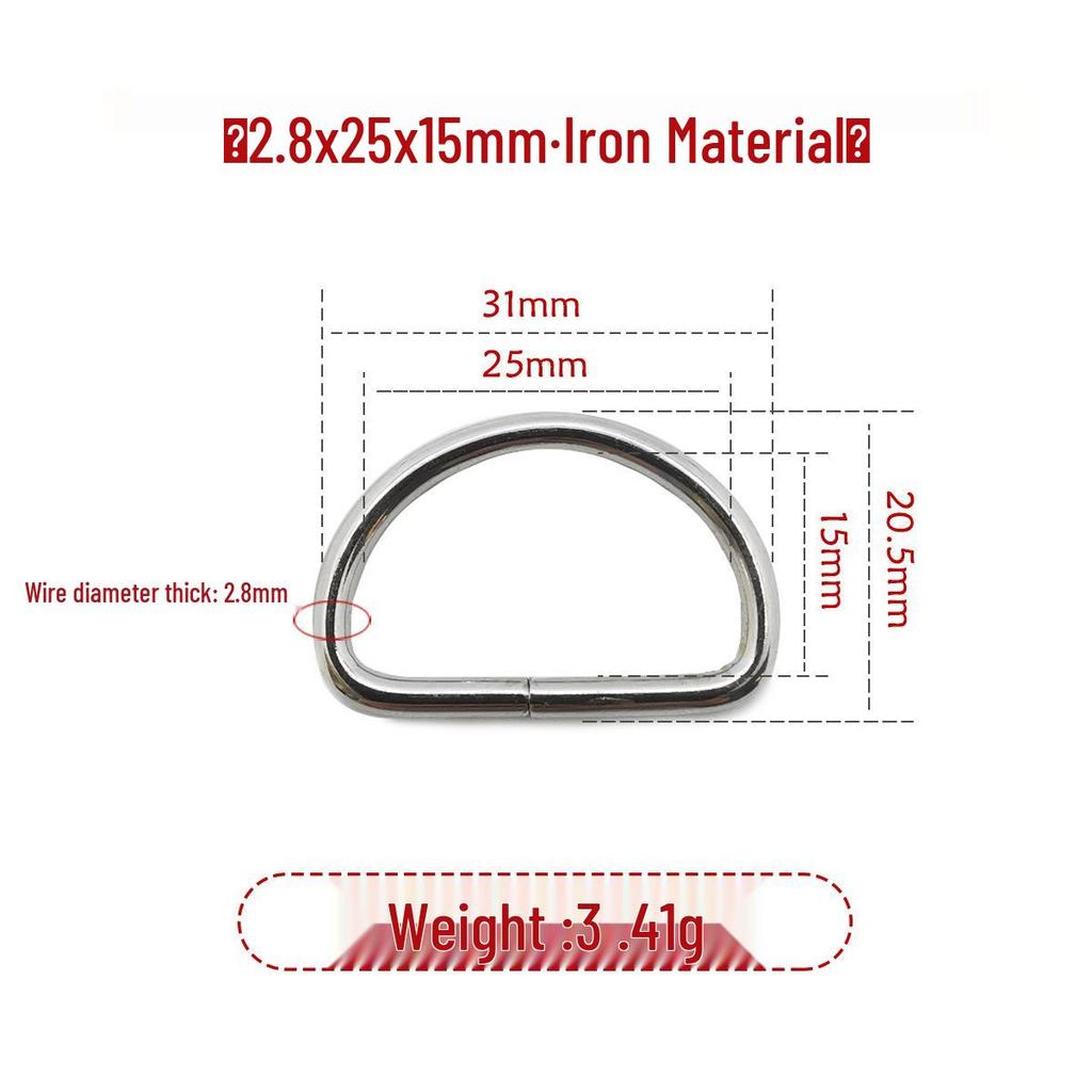 Iron Silver D-Ring Buckle for Handbag & Backpack Accessories