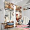 2pcs  2D Plane Printing Curtains&Window Treatment Rustic Kitchen Rooster Polyester Easy Install (without Rod) Versatile All Use