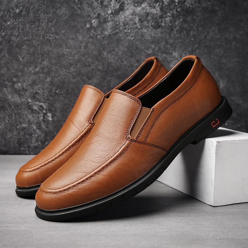 Genuine Leather Mens Loafers Moccasins Simple Soft Slip On Flats Boat Shoes High Quality Man Casual Shoes Male Driving Footwear