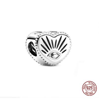 Neu 100 % S925 Sterling Silber Allwissendes Auge Herz Bead Fit Original Fashion Charm Armband Herstellung für Frauen Diy Schmuck