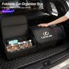 Bolsa de almacenamiento de cuero de alta capacidad para coche Caja organizadora de maletero para F SPORT ES RX NX LS UX LM LX GX LC RZ IS / Llavero de coche