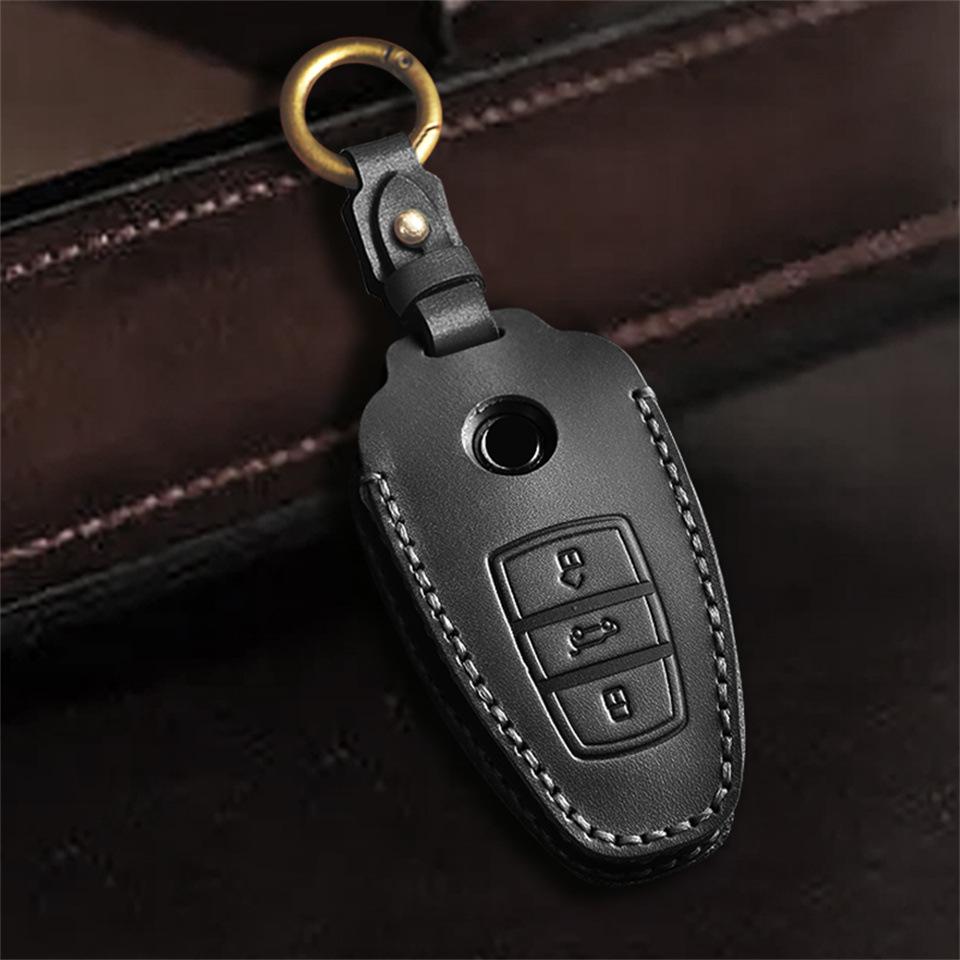 Cowhide Key Cover & Chain for Volkswagen Touareg (2013-2017)