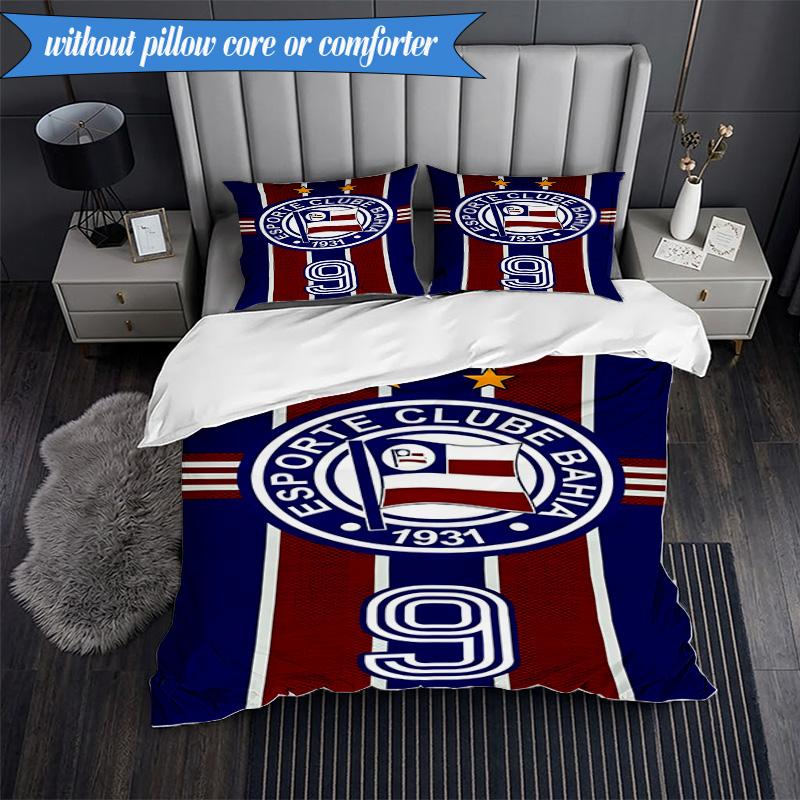 3PCS Esporte Clube Bahia Design Printed Soft Bedding Set,Including 1pc Duvet Cover And 2pcs Pillowcases Perfect for Bedroom, Dormitory, Fan gift