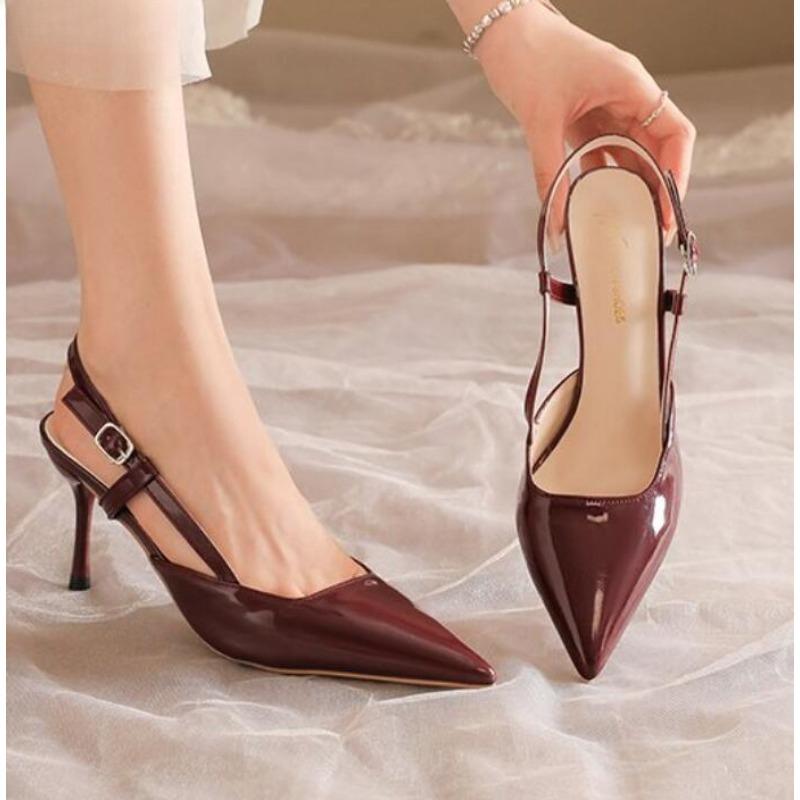 Fashion New Brand Plus Size 34-42 Women Heeled Sandals Retro Rome High Heels Shoes Women High Heel INS Leather Buckle Pumps Mules