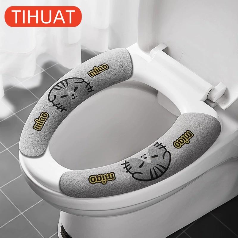 

Универсальная накладка на сиденье унитаза Мягкая мультяшная туалетная паста Липкая подушка для унитаза Моющаяся грелка для ванной комнаты Накладка-подушка на сиденье серый