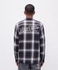 Avirex OMBRE CHECK SHIRT NYC Long Sleeve Ombre Check New York Size Shirt, City, Men's, L, 010, Black, 783-5120007