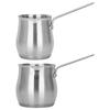 Stainless Steels Turkish Coffee Maker Large Capacity Heat Resistant Milk Warmer Coffee Pot for Pour Brewing On Gas Stove