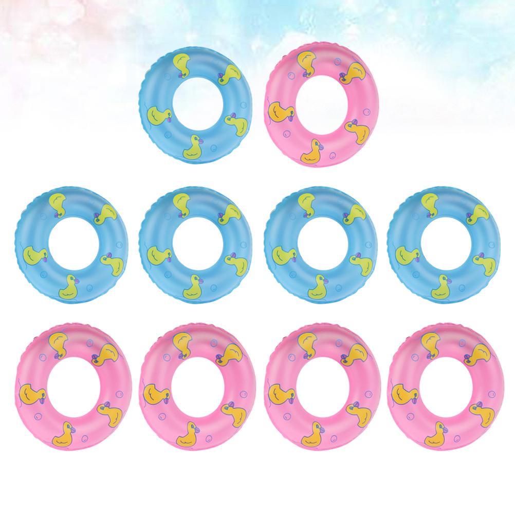 10 Pcs Aid Float Rings Swim Kid Swimming Inflatable Dolls Toys for Toddlers Mini