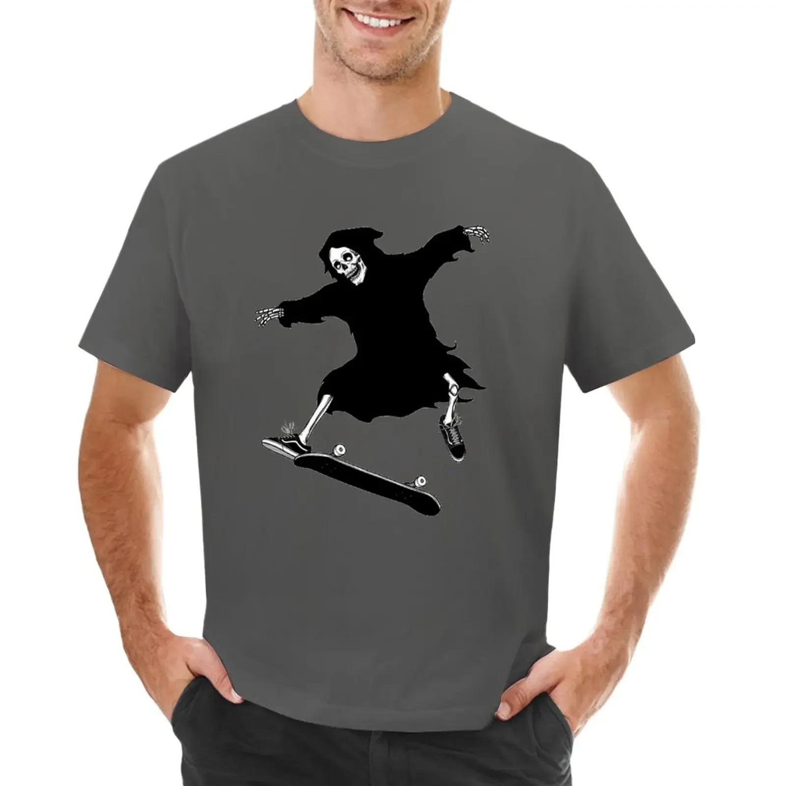 

Grim Reaper Skateboarding TShirt sports fans oversized mens graphic tshirts hip hop 4XL