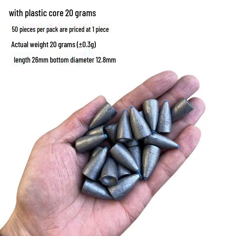 25-Piece Texas Rig Bullet Sinker Set: Carbon Steel Alloy with Plastic Core