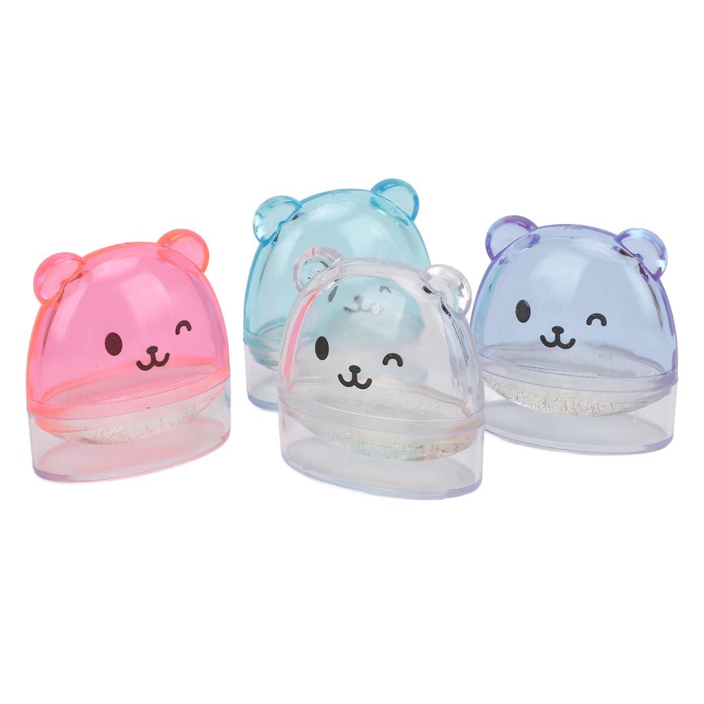 4pcs Nail Art Silicone Stamp Set Cute Bear Transfer Printing Tools Multifunctional French Nail Stamp