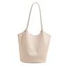 New Leather Women's Bag Trendy Fashion Woven Pattern Cowhide Casual Vegetable Basket Bucket Bag Portable Bag