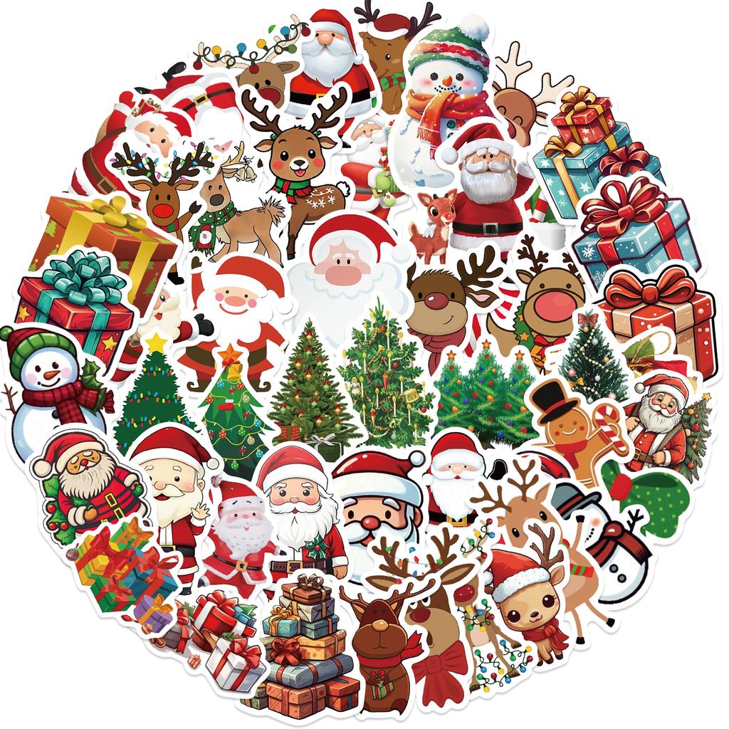 50Pcs New Christmas Graffiti Stickers Party Decoration Guitar Notebook Luggage Diy Waterproof