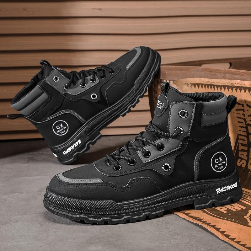 

Большой размер 45 46 ботинки Мартин мужская обувь осень новая высокая платформа рабочая обувь британский ретро мужская модная обувь 39