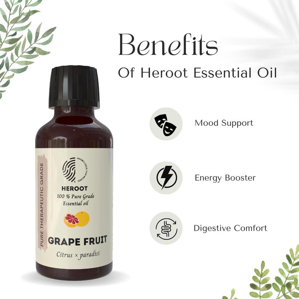 GrapeFruit 100% Pure Essential Oil Balance Mood, Relieve Stress & Pressure