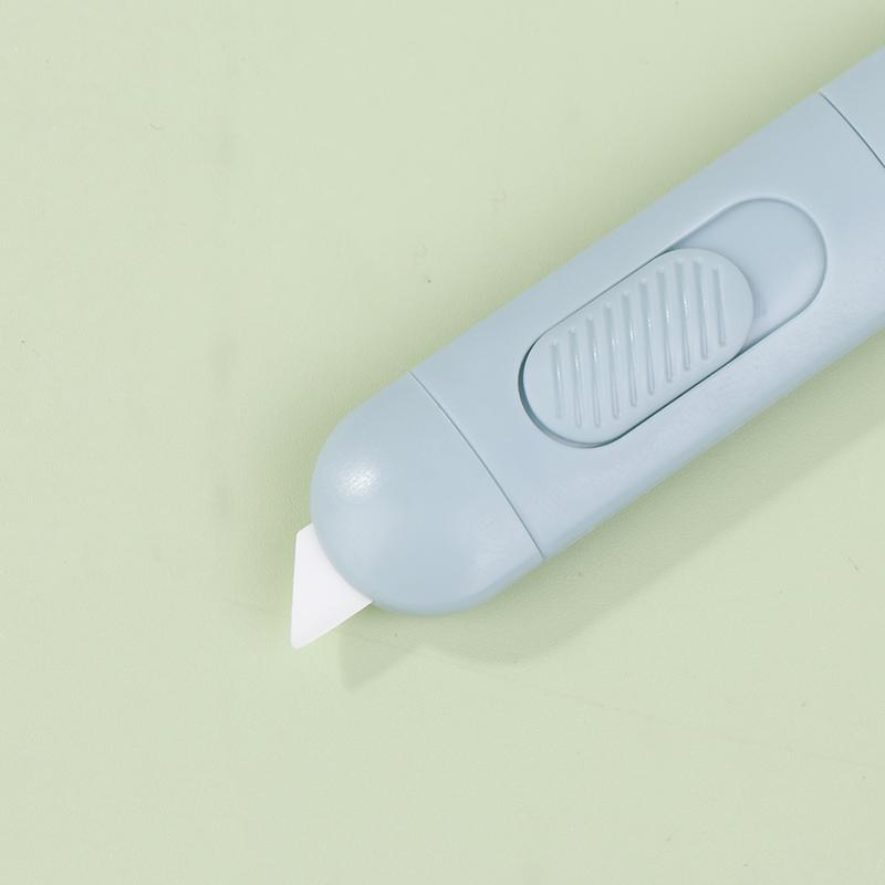 Portable Mini Ceramic Utility Knife, Safe Blades Box Packaging Opener Cutting Tools With Keychain Hang Hole, Locks Into Position
