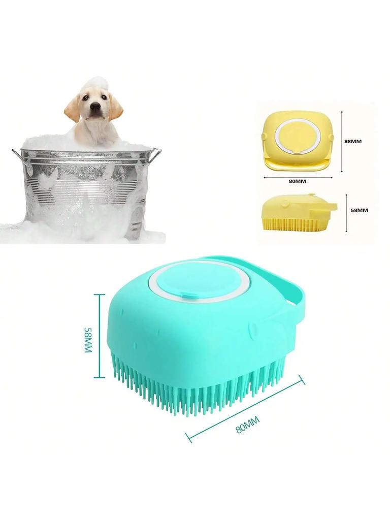 Dog Bath Brush Shampoo Scrubber for Bath Grooming/Washing Scrubber with Adjustable Ring Handle for Short Long Haired Dogs
