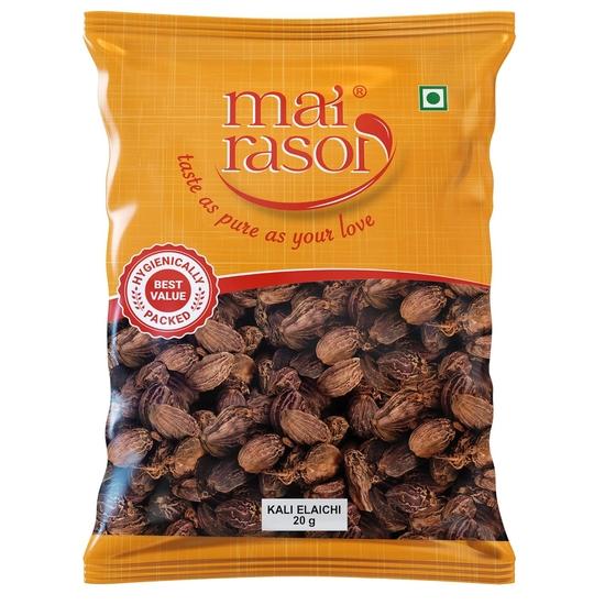 

MAI RASOI Черный кардамон/Бади Элайчи Сабут/Крупный черный кардамон Целый (20 гм)