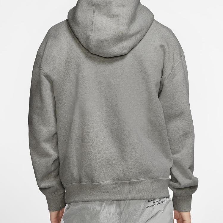 Nike Pulover de culoare solidă cu logo mic Hanorac cu glugă pentru bărbați, gri CV0552-050