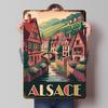 Alsace Village Printing Poster Customized Retro Wall Art Vintage Metal Signs for Room Coffee Bar Accessories Bedroom Decorations
