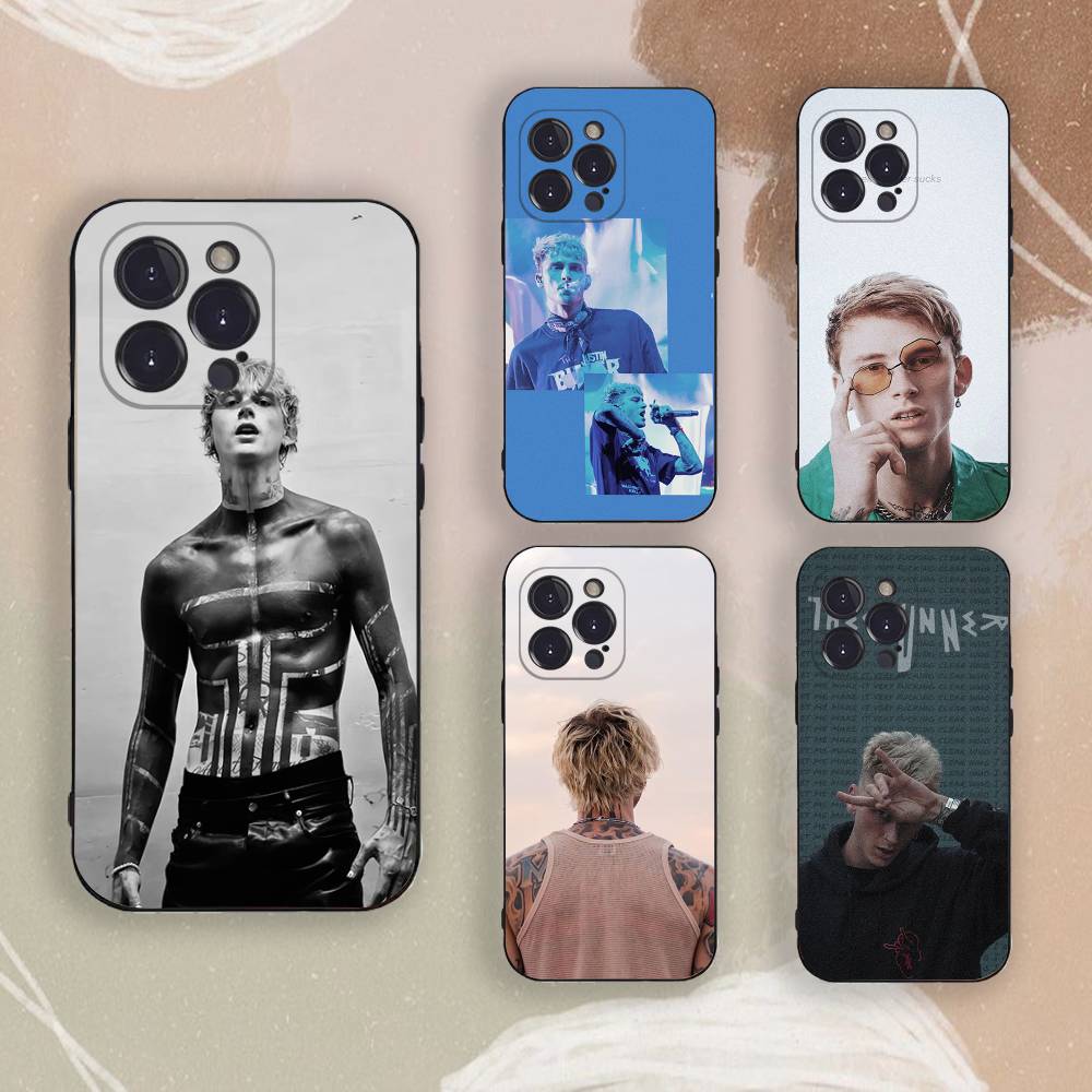 M-Machine Gun Kelly Phone Case For iPhone 17,16,15,14,13,12,11,Pro,Max,Plus Soft Black Cover
