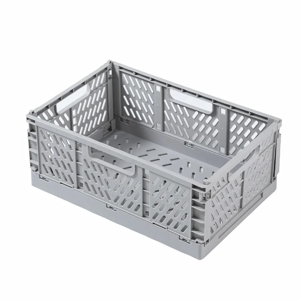 Portable Foldable Plastic Storage Basket 2026 Latest Models Lightweight Stackable Organizer Box for Makeup Jewellery Toys