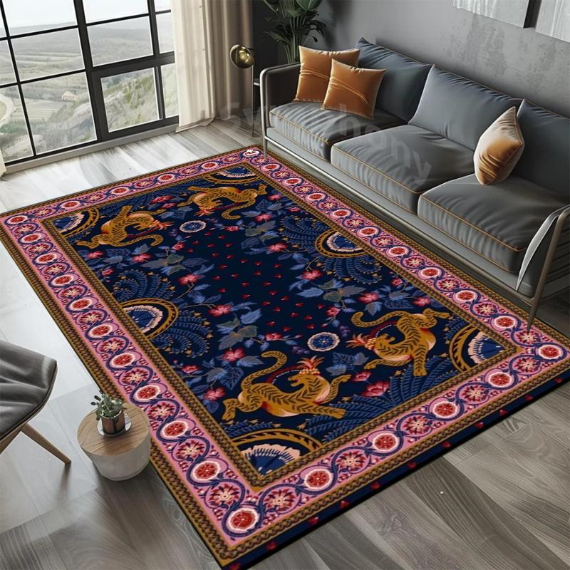 Retro Luxurious Floor Mat Living Room Decorative Carpet Bathroom Anti-slip Pad for Bedrooms Soft and Comfortable Carpet
