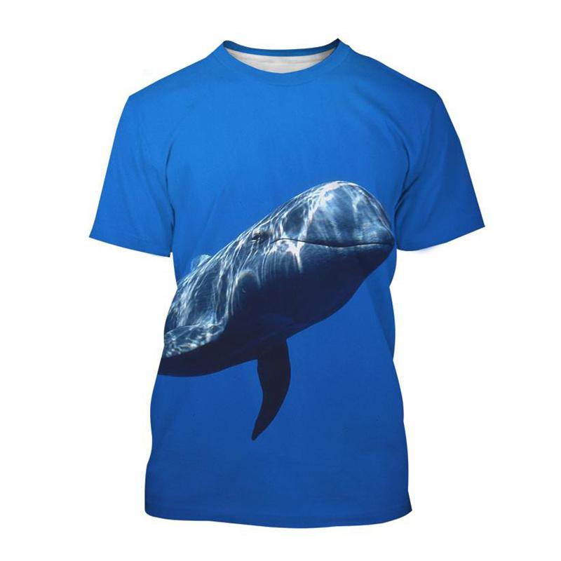 Summer Sea Fish Whale 3d Printed T-shirt Street Men's Fashion Harajuku Casual O-neck T-shirt T-shirt Top Clothing