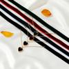 Fashion Korean Flannel Sexy Short Love Pendant Necklace for Women Black Two-layer Choker Party Jewelry Gift