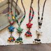 Wax rope ceramic star beaded pendant necklace fashionable small fresh collarbone chain versatile temperament niche jewelry