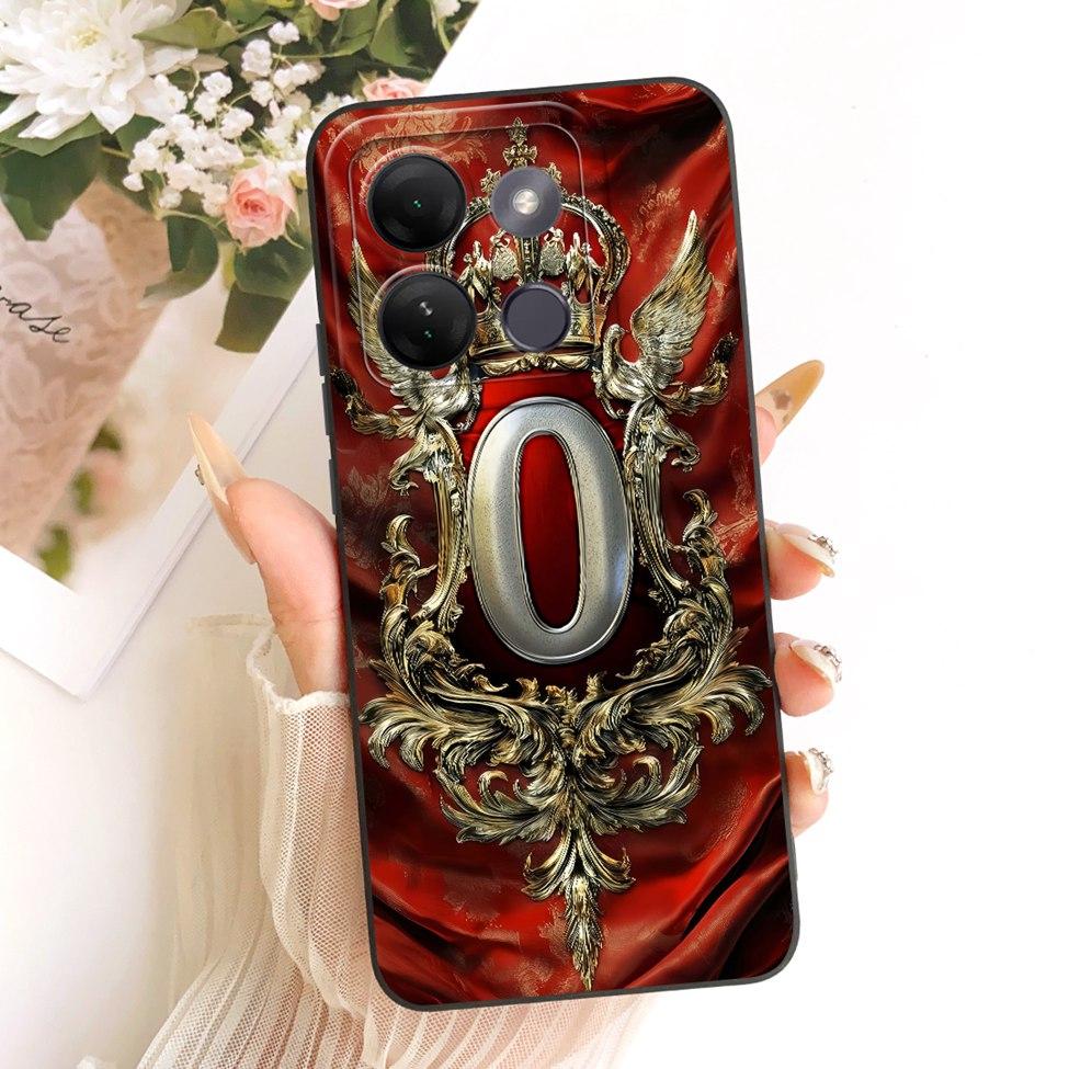 For Infinix Smart 7HD X6516 Case For Infinix Smart 7 HD Cover Luxury A-Z Letters 2D Painted Silicone Casing