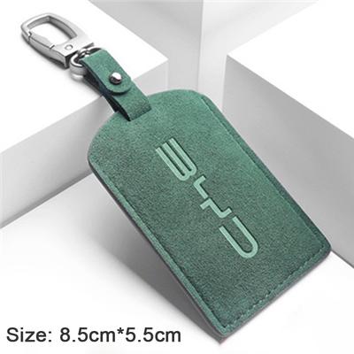 Car Key Card Holder for BYD NFC Key Case Suede Material Anti-Lost Keychain Protective Cover Auto Interior Decoration Accessories